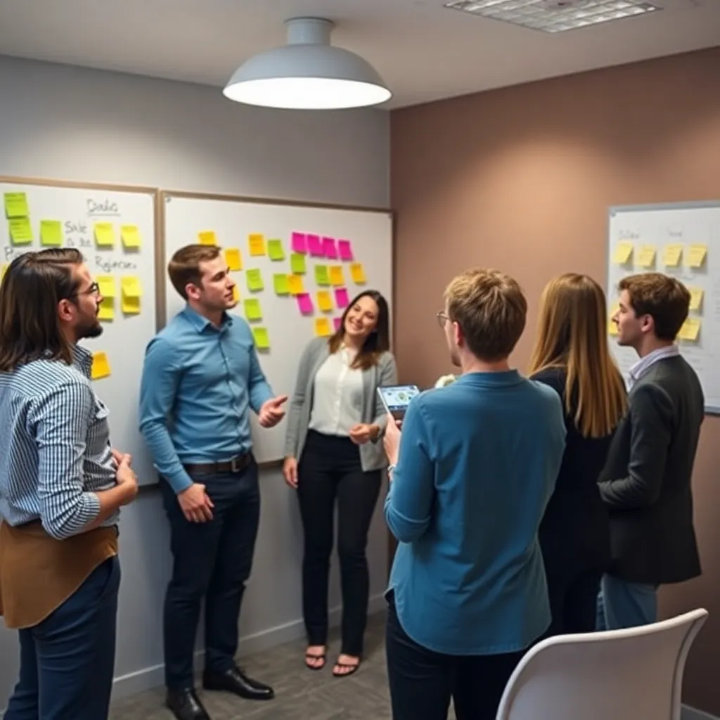Een groep Belgische professionals die deelneemt aan een planningsworkshop